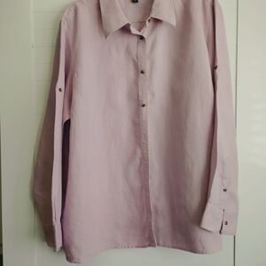 Ralph Lauren Men's Pale Lavender Button-Down Shirt 100% Linen 3X